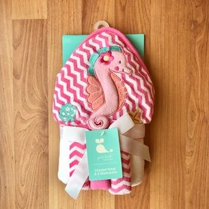 Baby Seahorse Towel and Washcloth Set